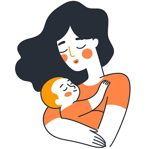 Mutter mit Kind im Arm SBA MOL